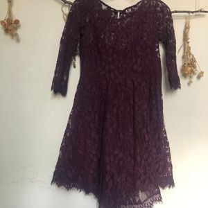 FREE PEOPLE PURPLE LACE DRESS